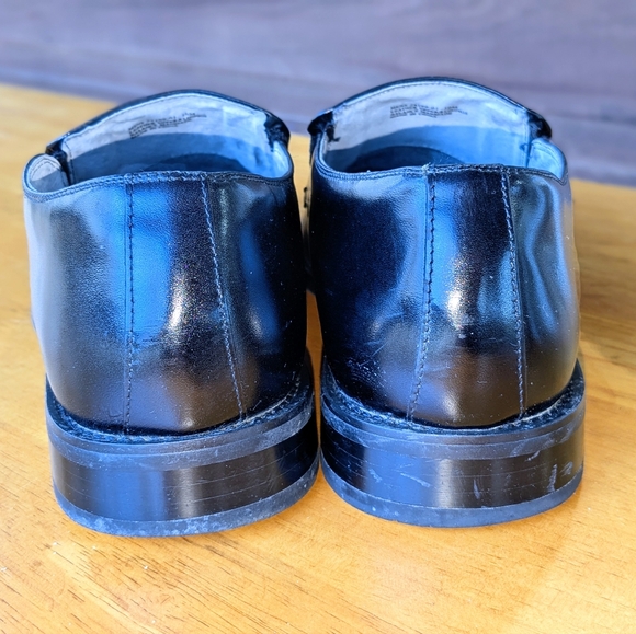 Stacy Adams Hillman 24199 Leather Slip On Black Bicycle Dress Shoes Mens 10M - Picture 7 of 13